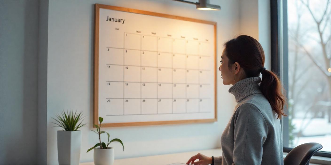 Un calendrier dans un bureau