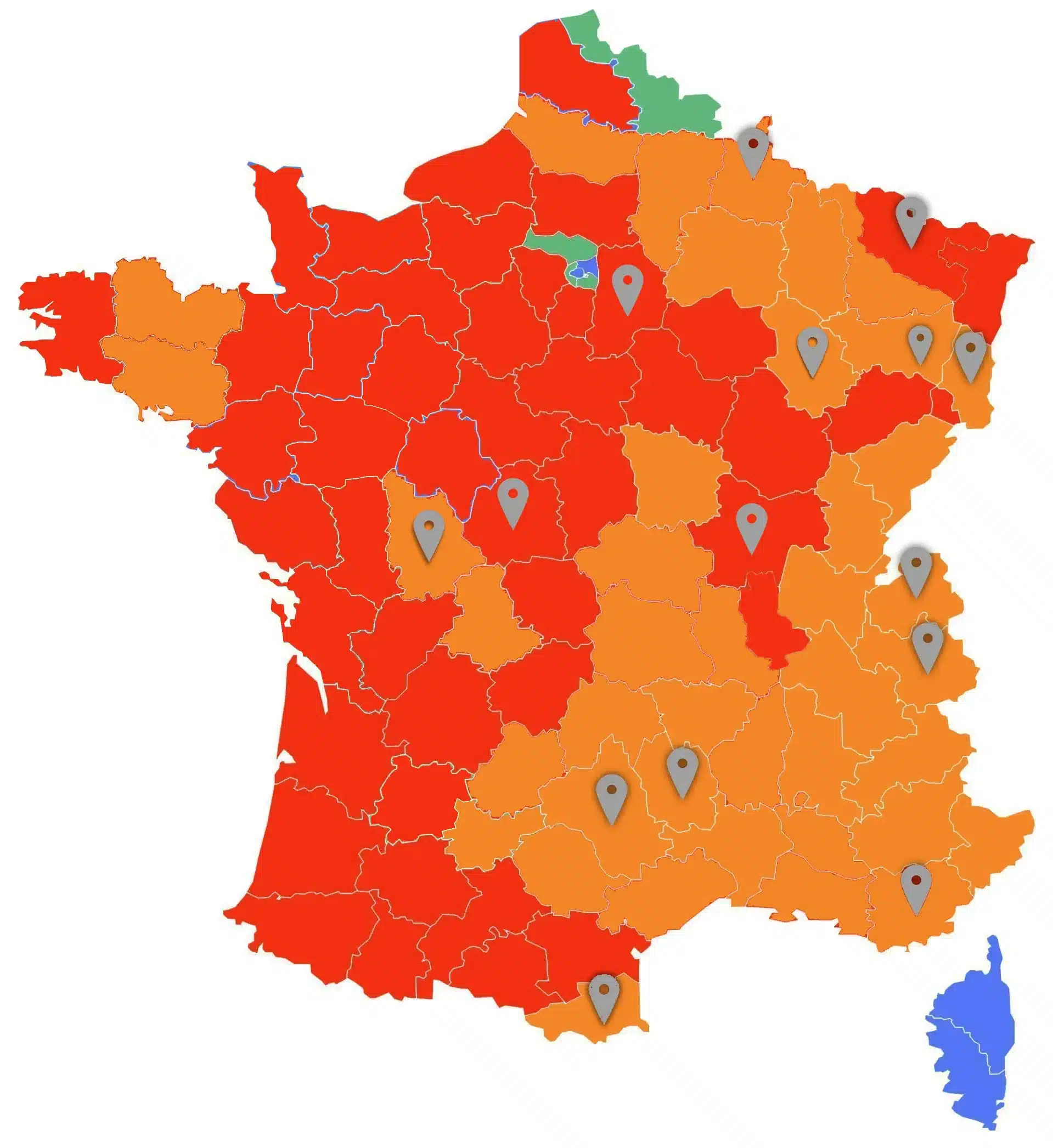 carte de la france dispersion du loup 01 01 2023