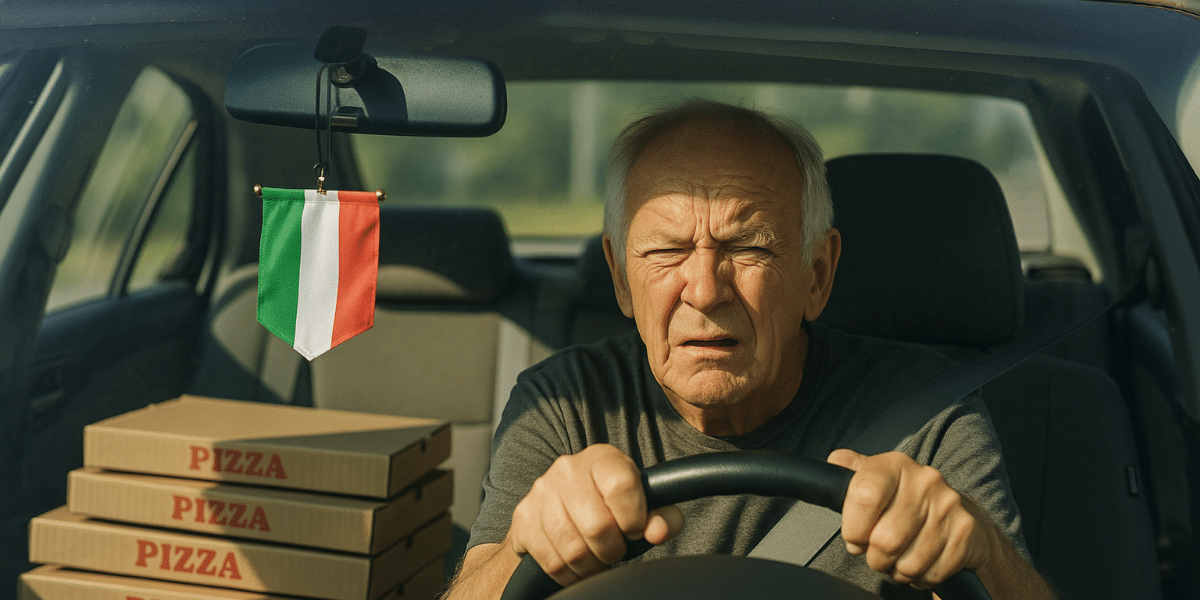 senior italien avec une mauvaise vue.