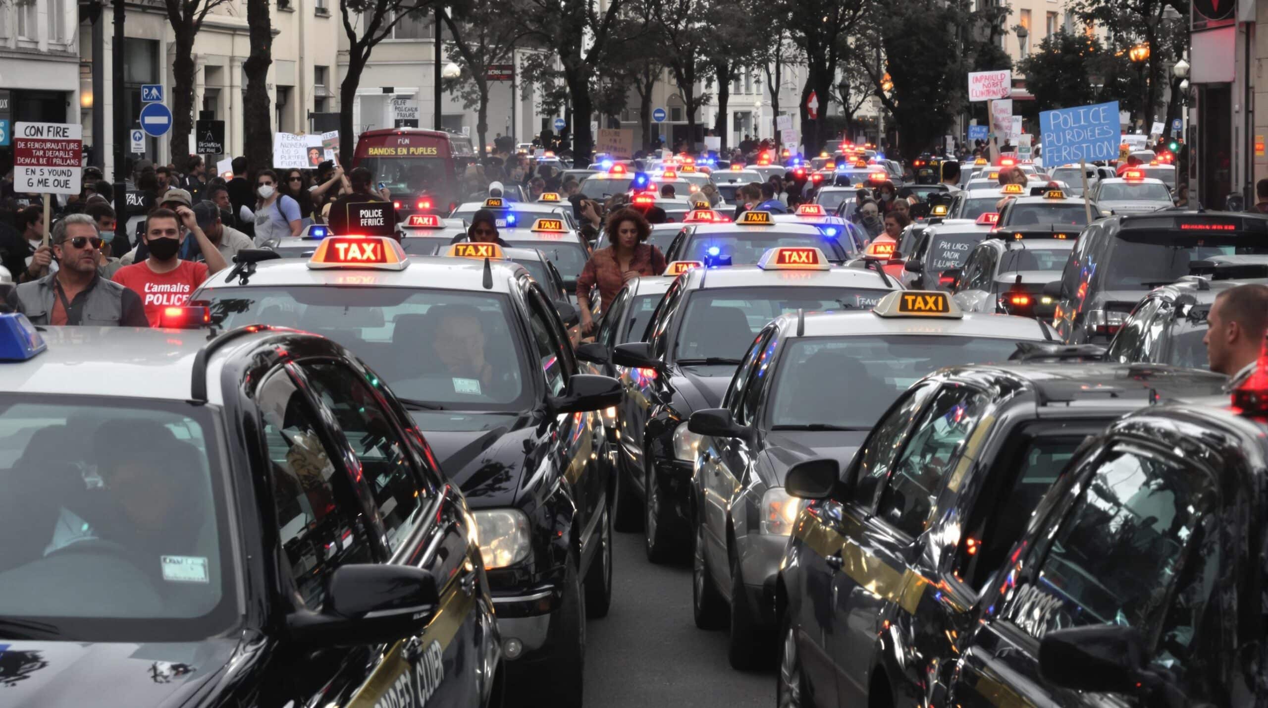 Grève massive des taxis en France