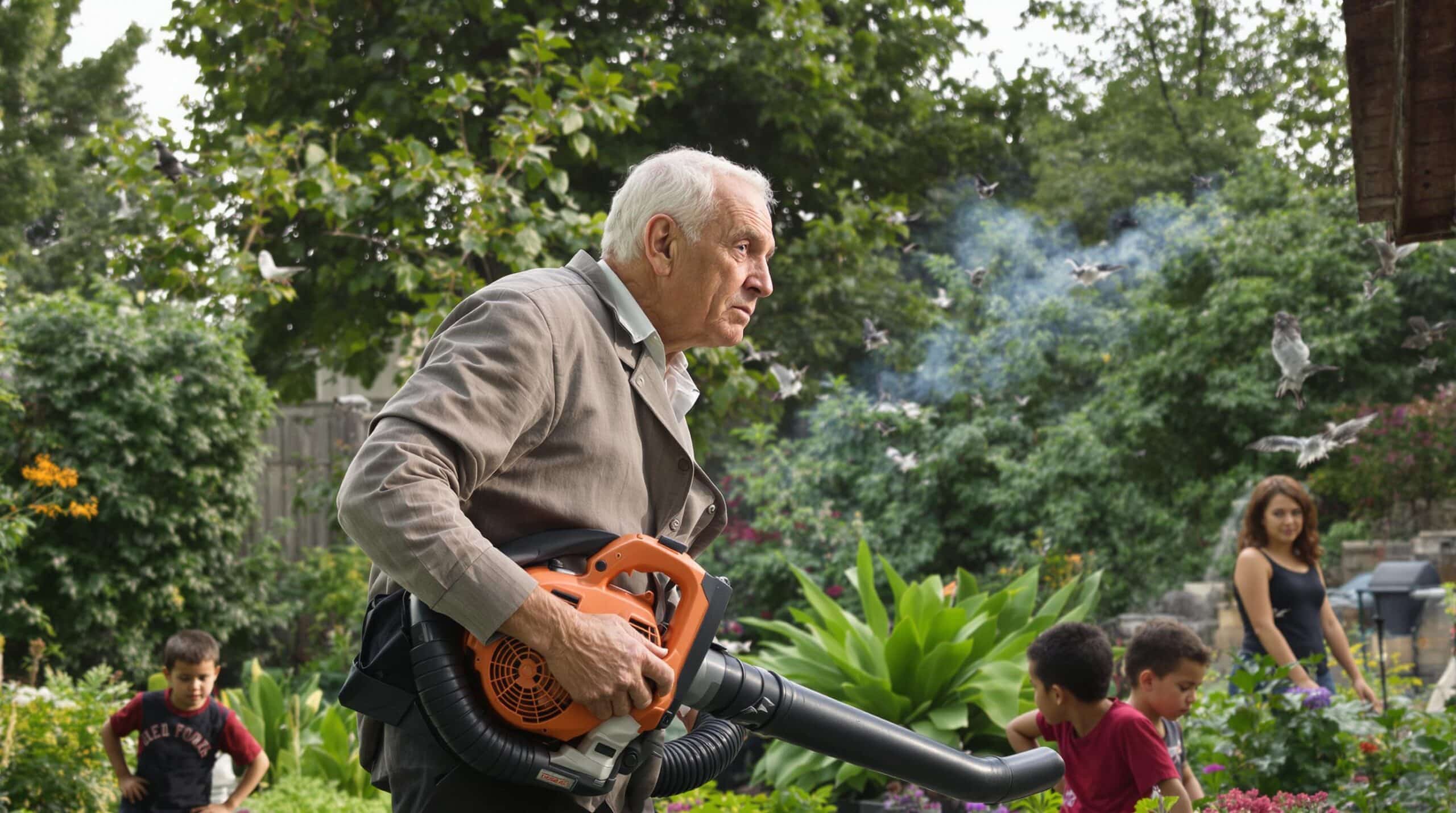 senior dans un jardin