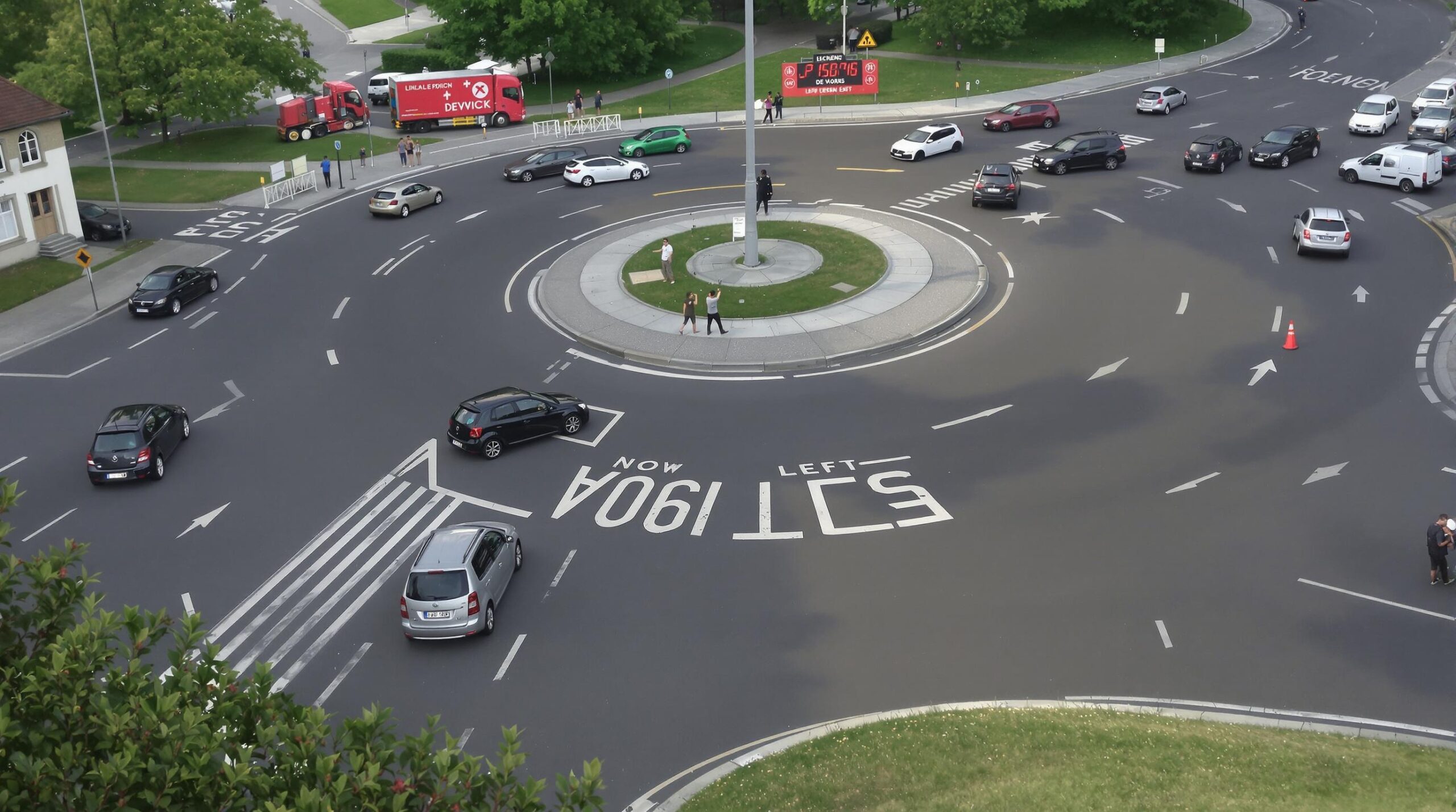 Clignotant au rond-point