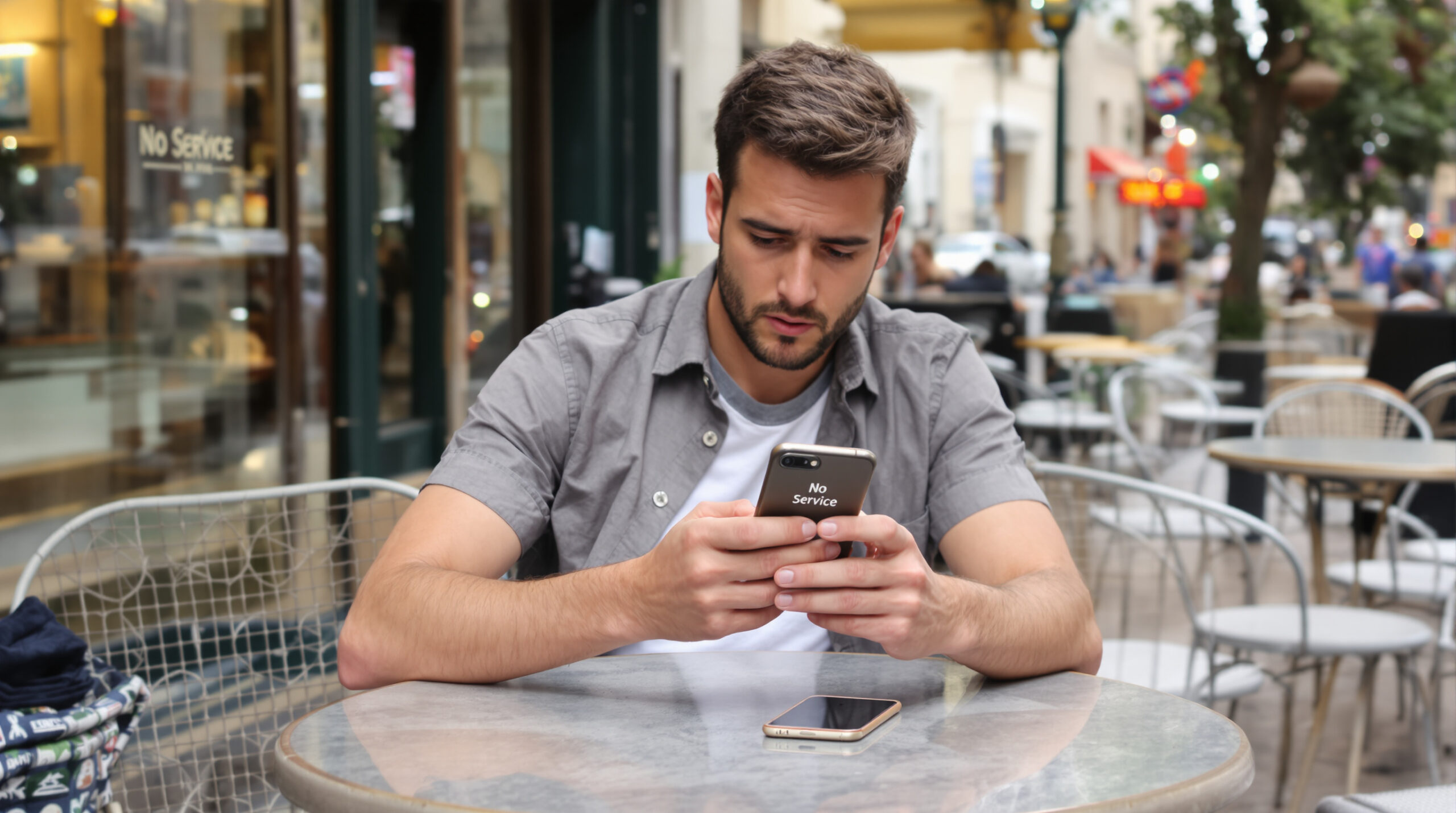 un message ‘Pas de service’