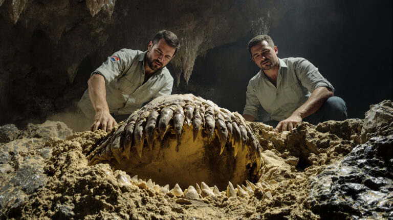 Deux requins géants fossilisés dans une grotte américaine