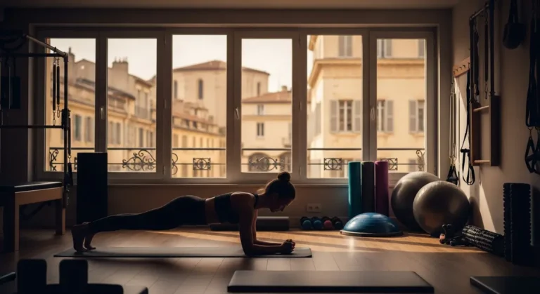 Studio Pilates à Aix-en-Provence avec posture de gainage