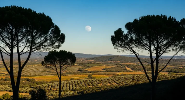 super lune immense ciel bleu sud france paysage