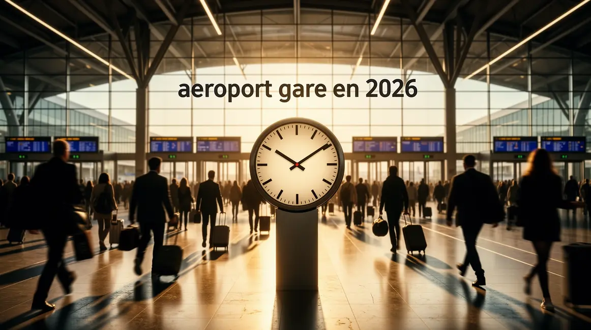 aeroport gare 2026 hall moderne foule bagages