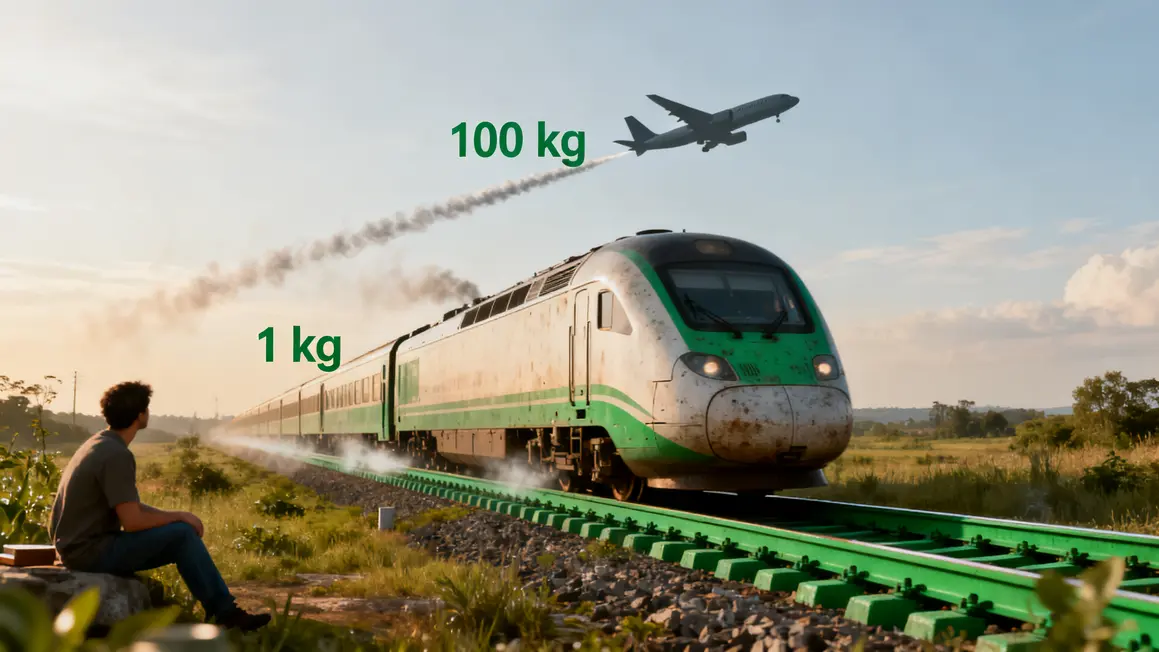 aeroport gare 2026 train moderne faible CO2 avion