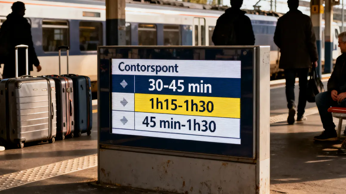 tableau temps correspondance aeroport gare train