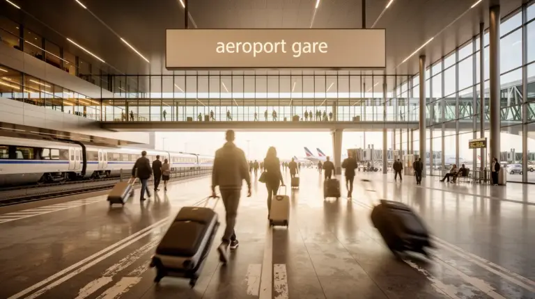Vue moderne aeroport gare transfert passagers