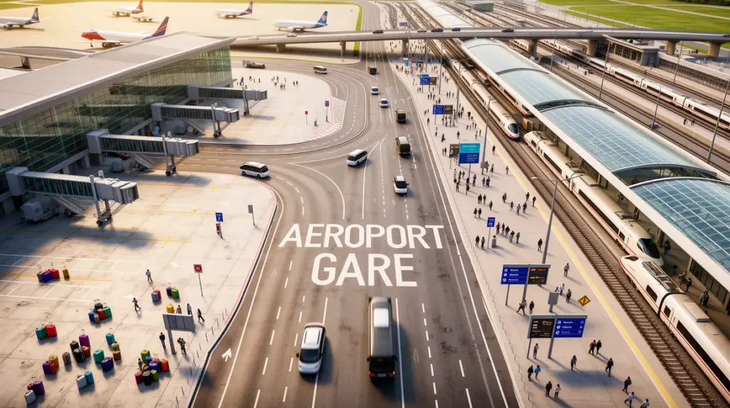 photo d'aeroport gare connexion transfert