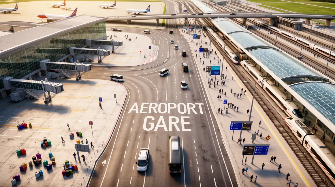 photo d'aeroport gare connexion transfert
