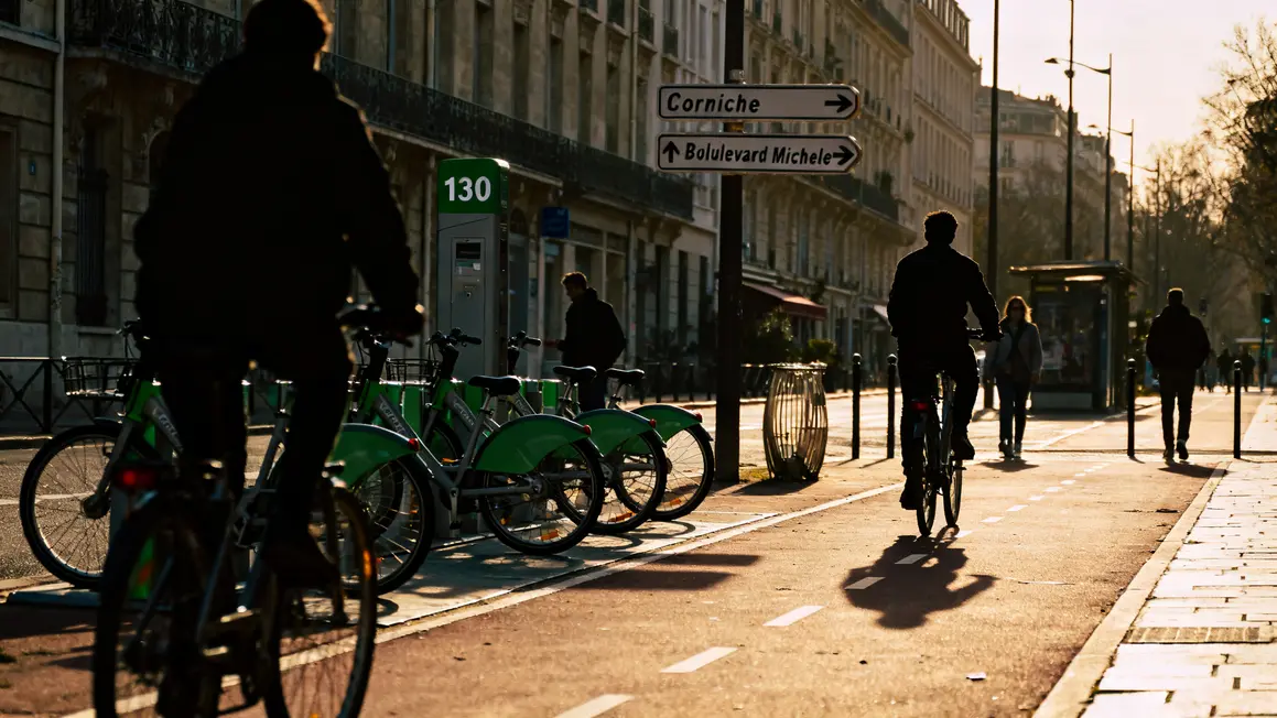 piste cyclable urbaine vélos libre-service Marseille