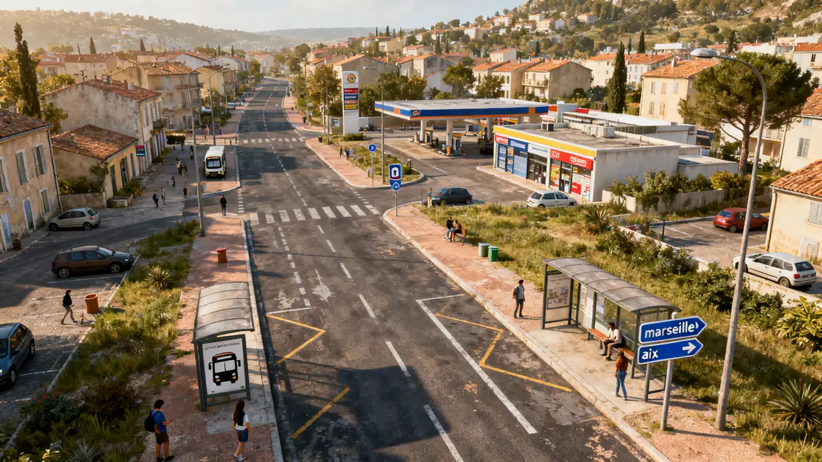 principaux arrets ligne 51 marseille aix vue aerienne