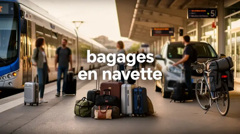 Navettes Aix Marseille avec bagages, bus train voiture vélo, ambiance départ