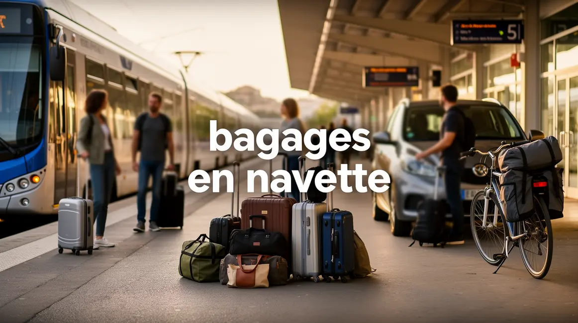 Navettes Aix Marseille avec bagages, bus train voiture vélo, ambiance départ