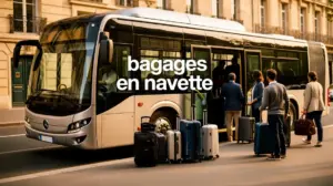 voyageurs chargent bagages navette urbaine