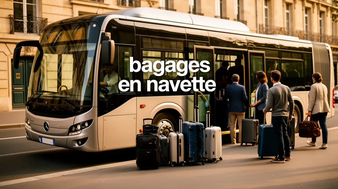 voyageurs chargent bagages navette urbaine