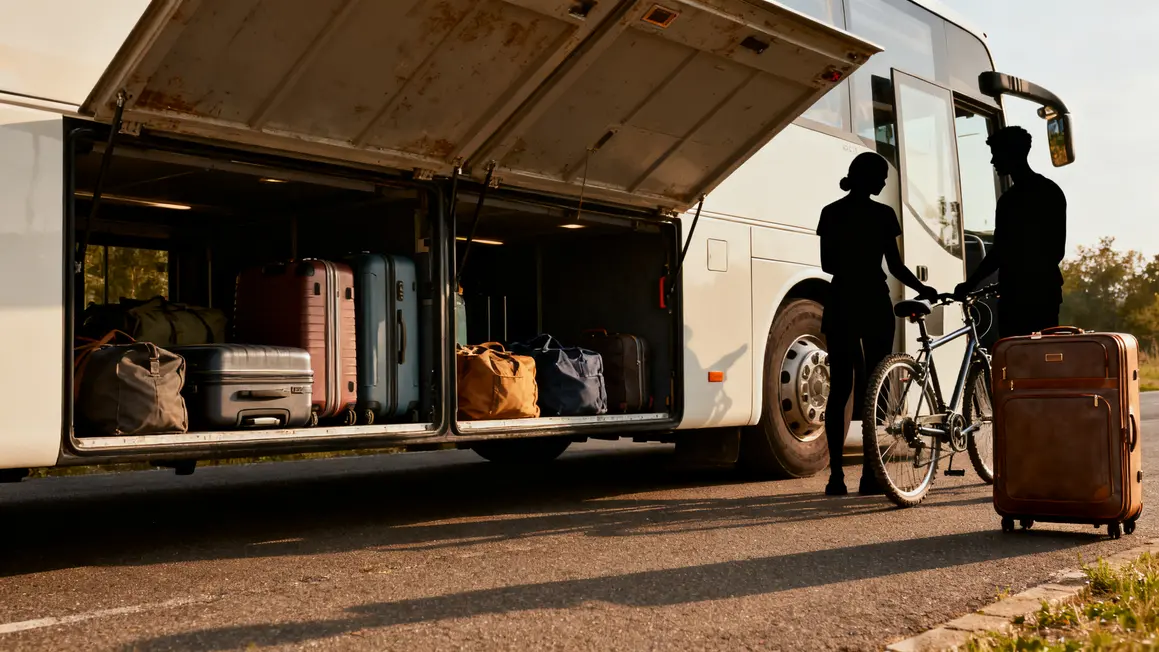 Bus interurbain ouvert, bagages soute cabine vélo à Aix Marseille