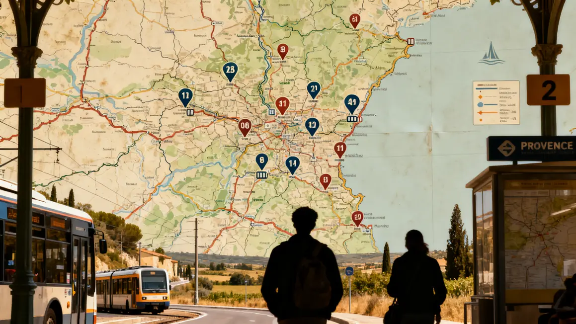 carte Provence zones desservies bus train sans voiture