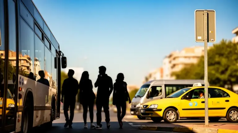 visuel transport local fiable bus taxi panneau
