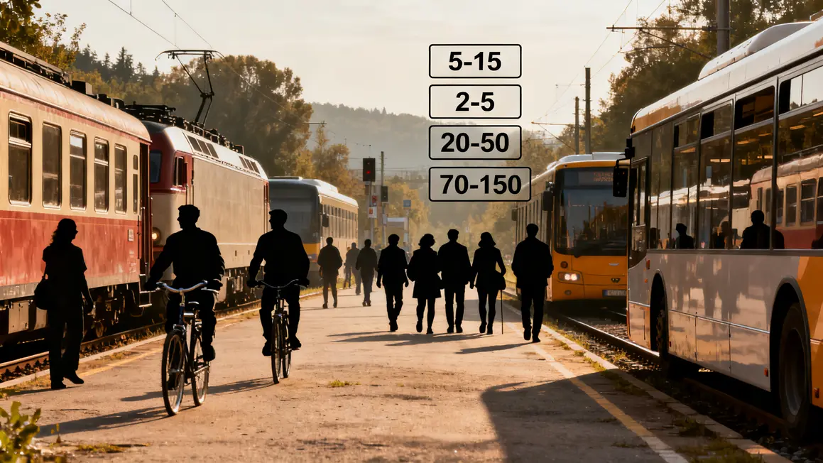 Tableau Provence sans voiture train bus velo
