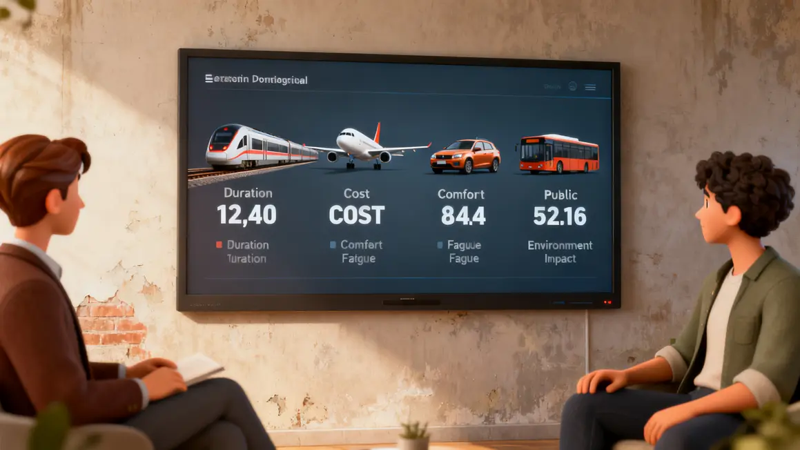 tableau comparatif train avion voiture transports en commun