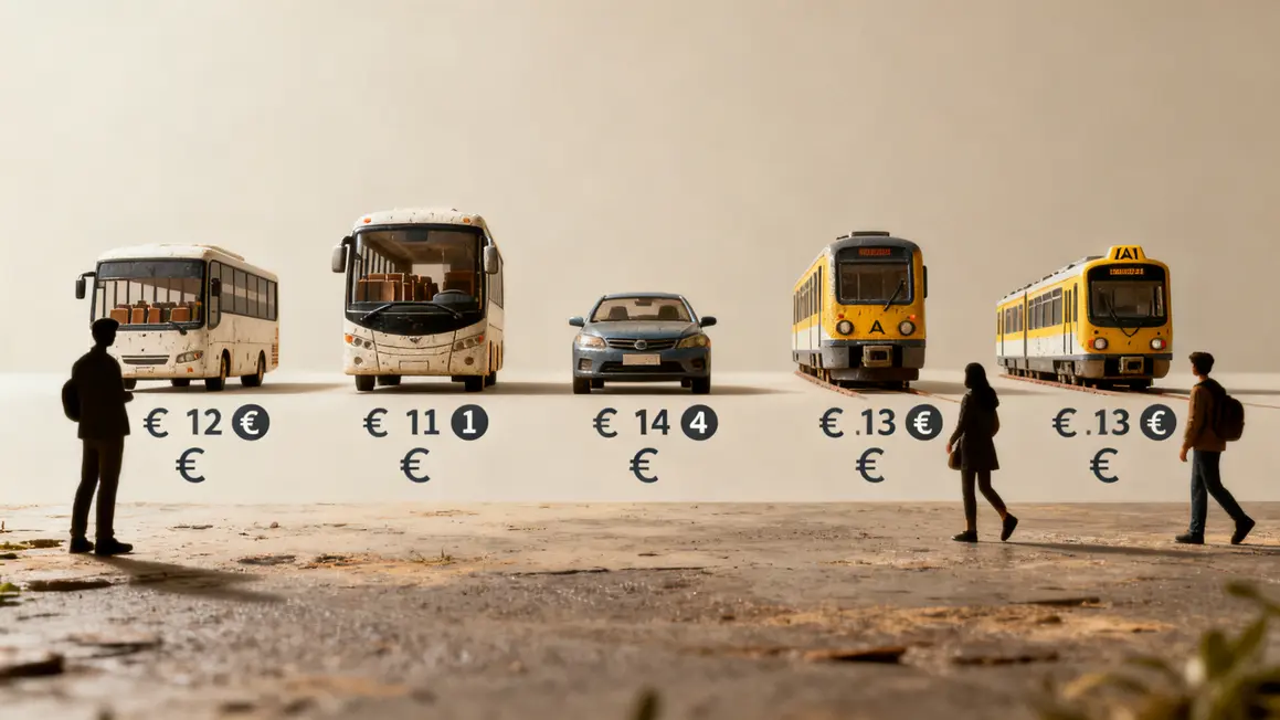 Tableau comparatif options transport de groupe minibus autocar voiture