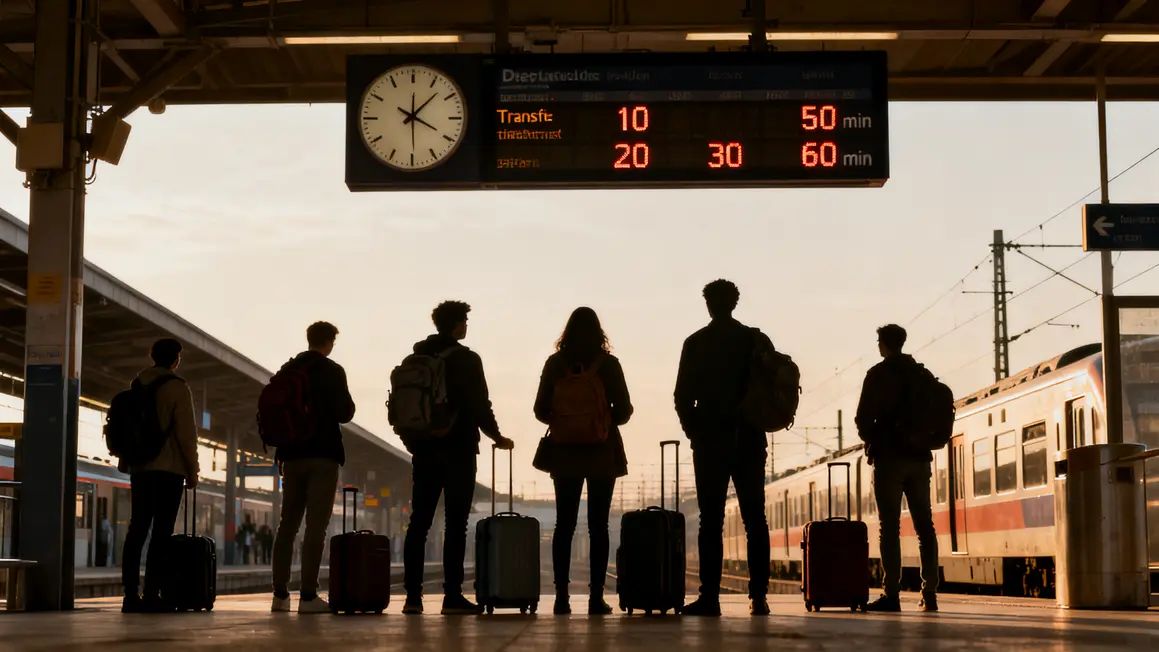 correspondance gare aeroport marges securite planning transfer horloge
