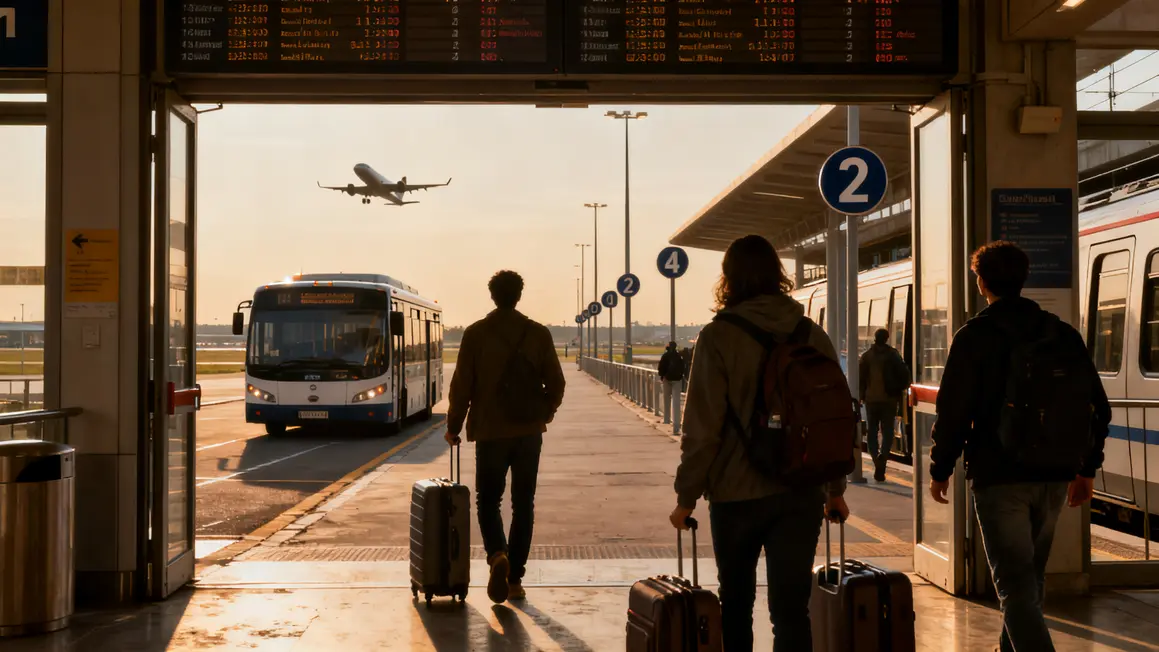 passagers gare navette aeroport