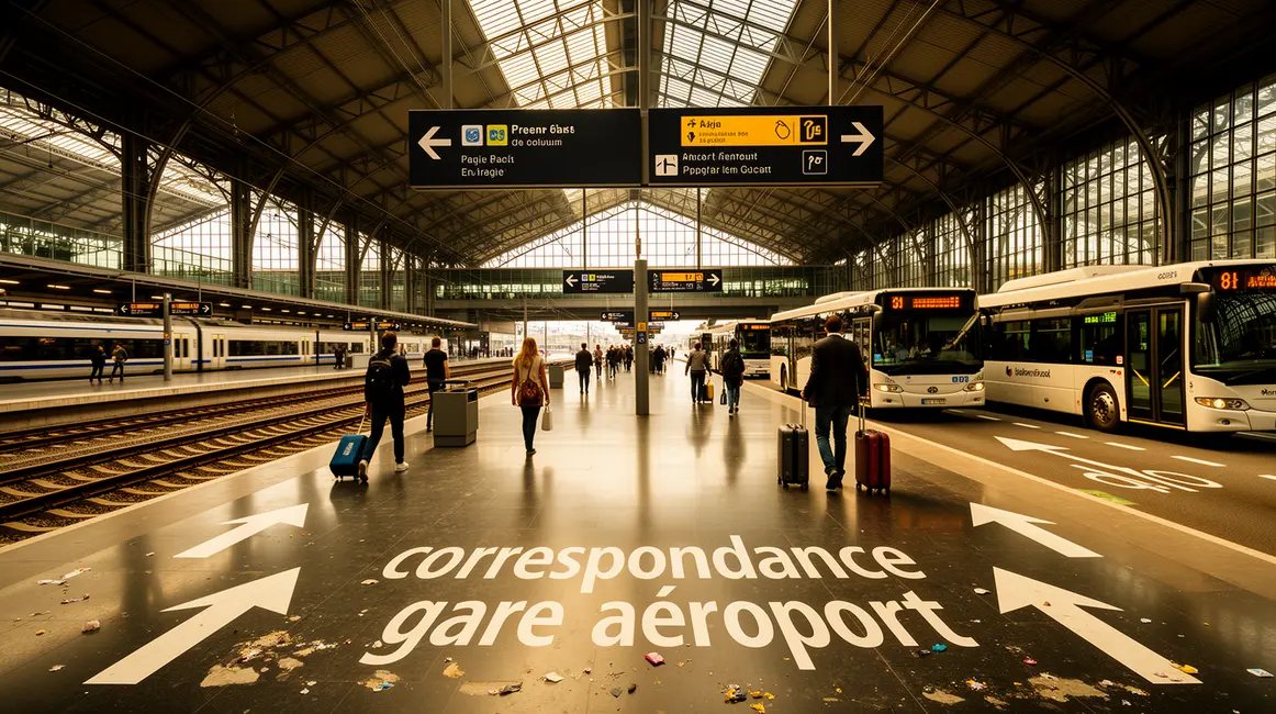 correspondance gare aeroport organisation trains bus voyageurs