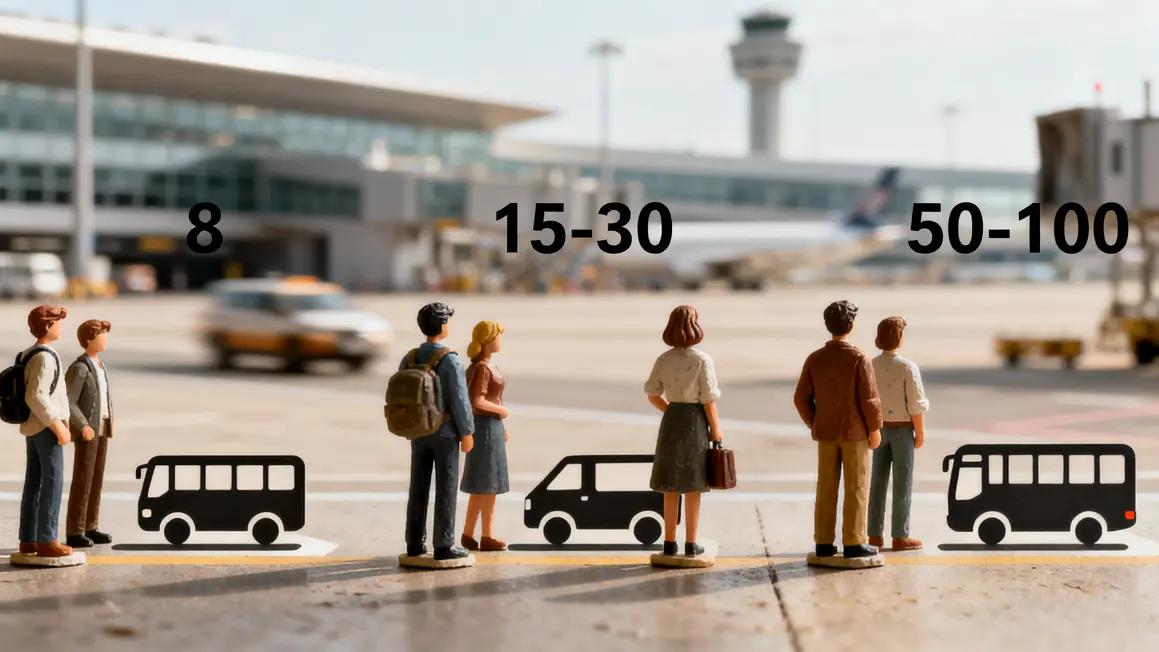 tableau couts navette aeroport minibus van bus