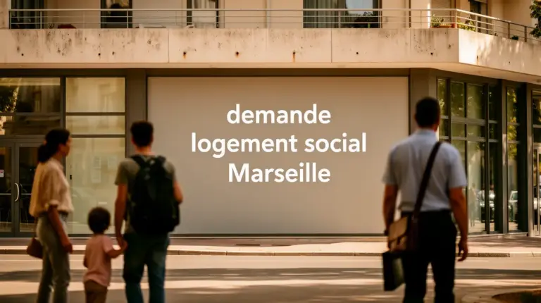 demande logement social Marseille devant immeuble collectif