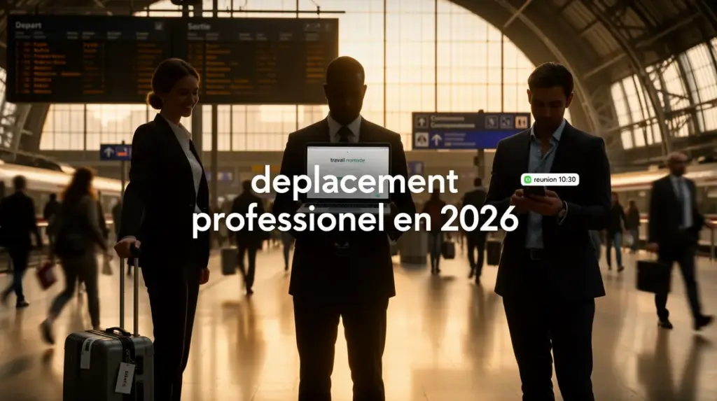 scene professionnelle gare bureau valises ordinateur