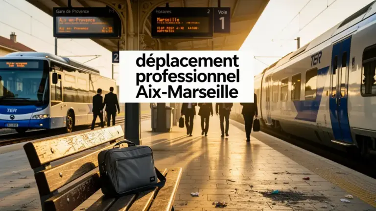 Deplacement professionnel Aix Marseille, gare regionale petit sac bus TER
