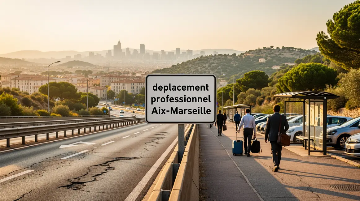 Déplacement professionnel Aix Marseille route paysage urbain naturel