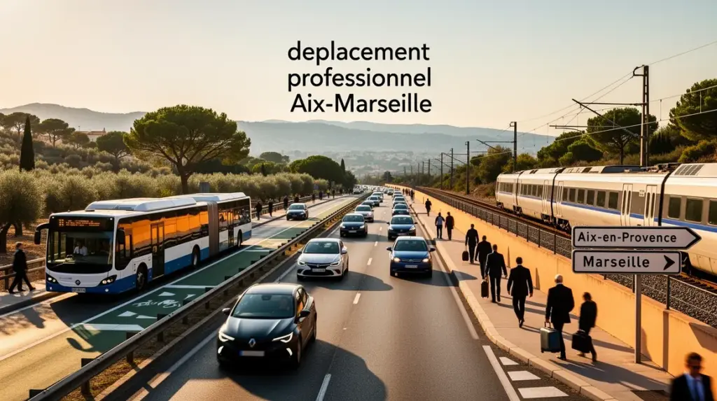 Image route Aix-Marseille voitures train bus professionnels