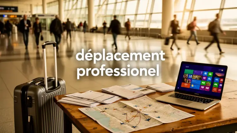 vue dynamique déplacement professionnel au bureau et aéroport