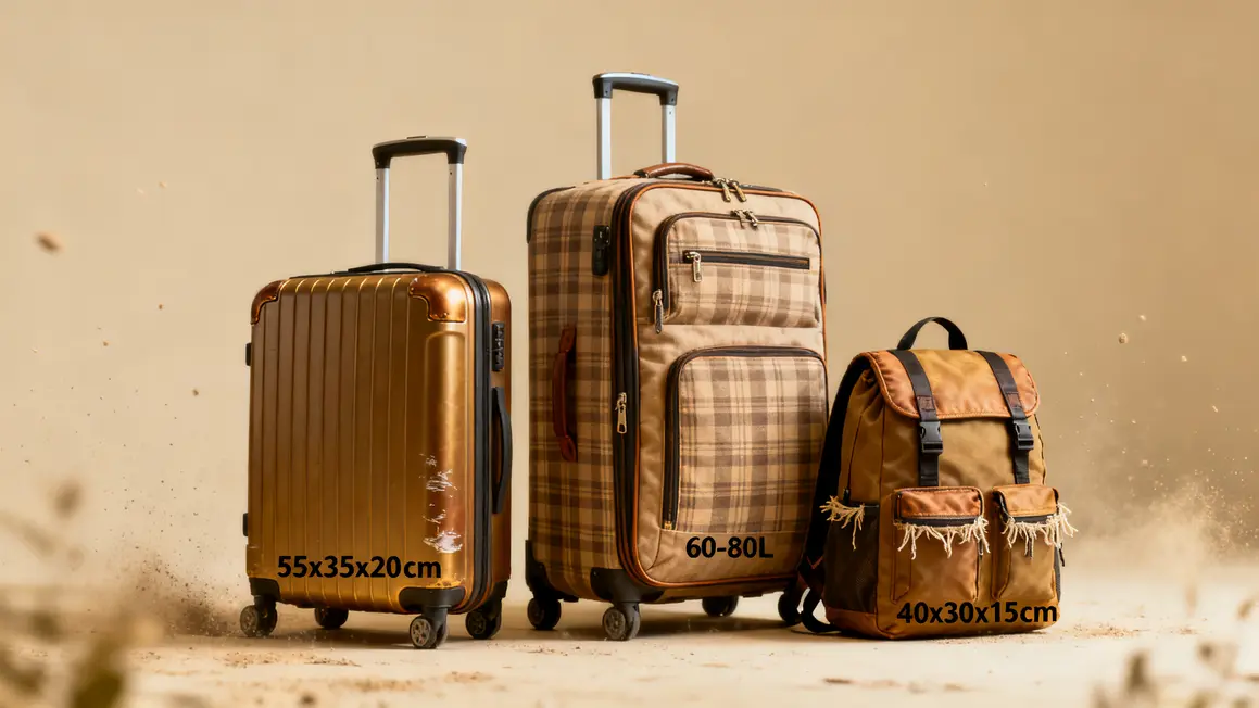 Comparatif formats valises sacs bagages en navette