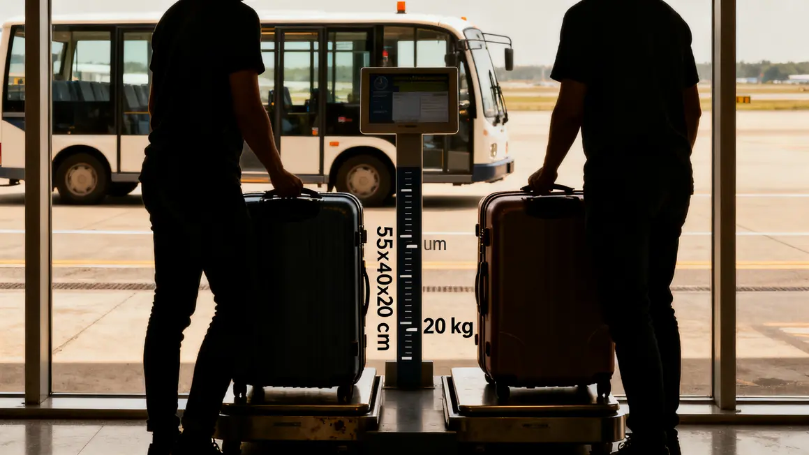 Contrôle dimensions et poids bagages navette