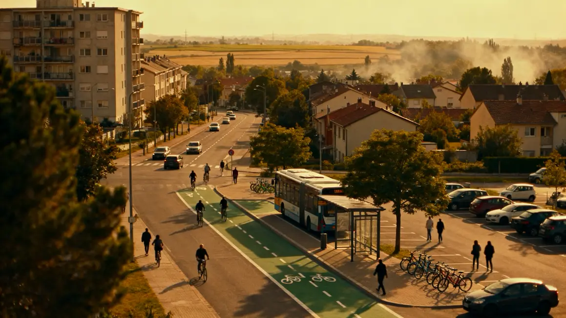quartier mixte mobilite locale Aix-Marseille bus pistes cyclables parking