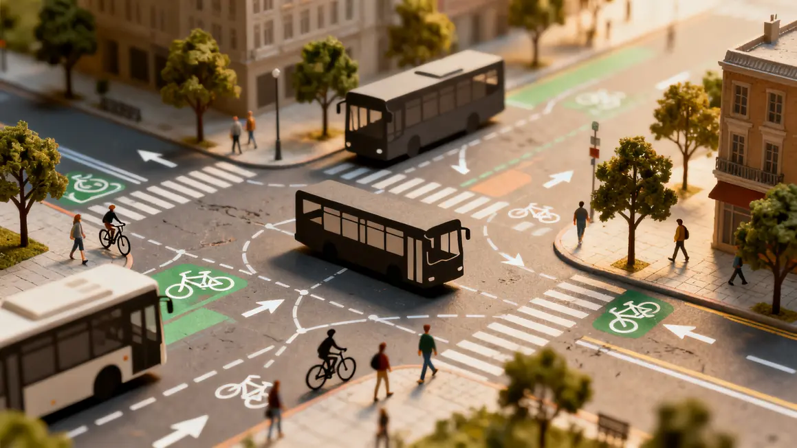 Carte ville schématisée mobilité accessibilité écologie
