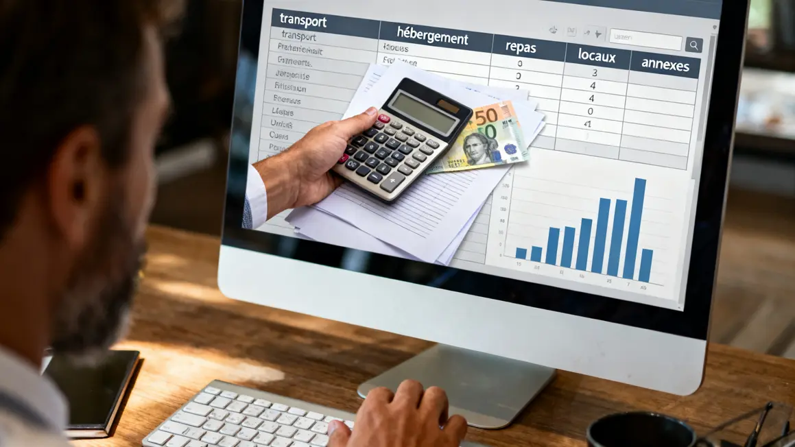 Tableau de calcul budget déplacement professionnel France