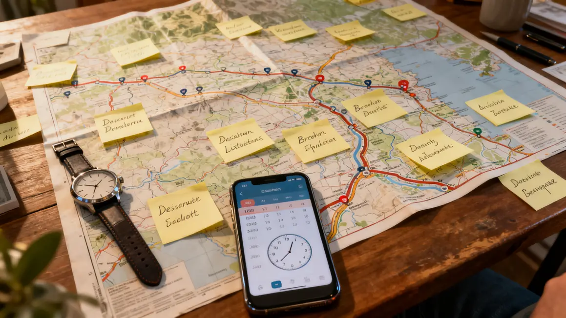 itineraire planning transport groupe table