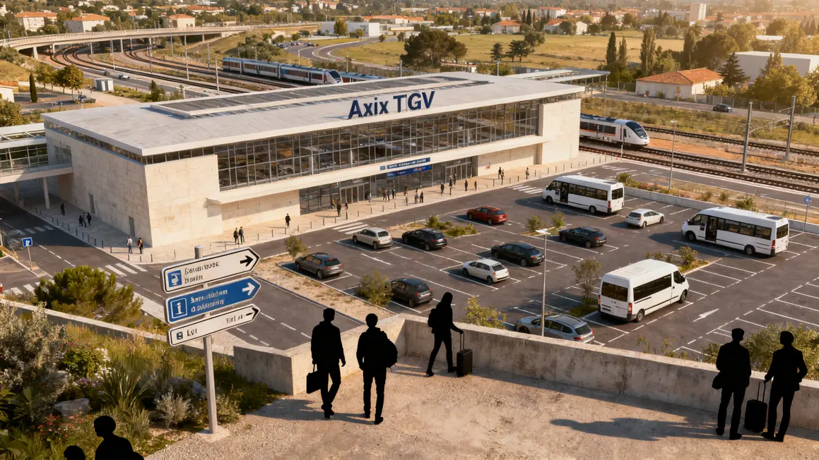 Gare Aix TGV moderne reseau transports