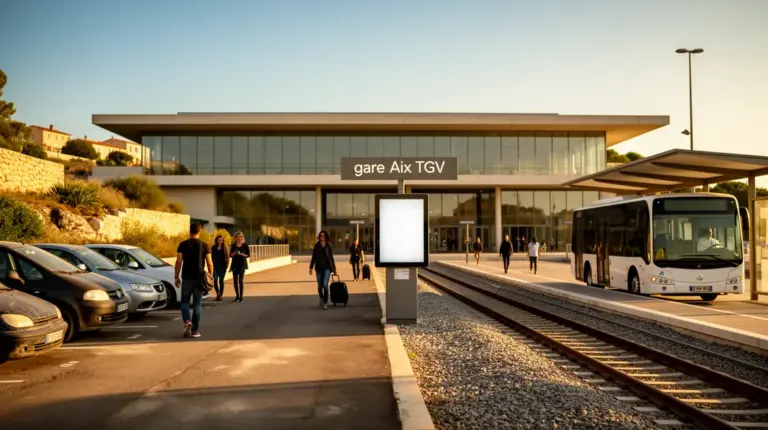 gare aix tgv parking bus voyageurs