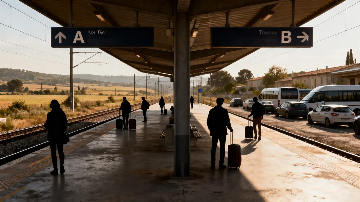 Parvis A et B de la gare Aix TGV organisation accès