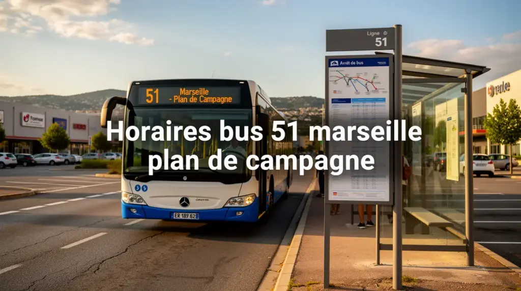 bus ligne 51 devant arrêt entre Marseille et Plan de Campagne