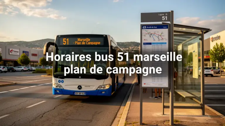 bus ligne 51 devant arrêt entre Marseille et Plan de Campagne