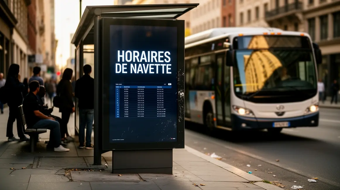 horaires de navette panneau digital ville